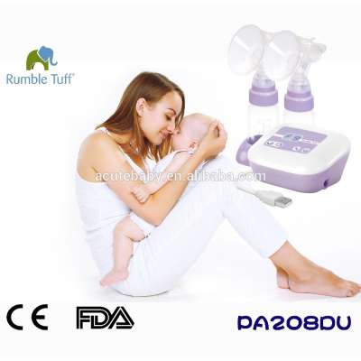 Manufacturer direct sale USB adapter double breast pump milk suction for baby